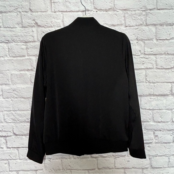 SUNG Alfred Sung Black Satin Bomber Style Jacket - Picture 5 of 12